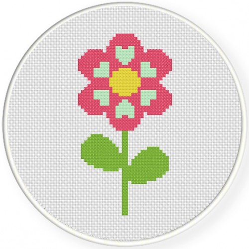 Hearty Flower Cross Stitch Pattern – Daily Cross Stitch