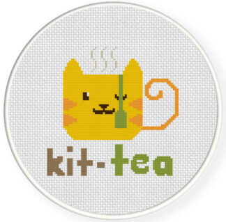 Kit-Tea Cross Stitch Pattern
