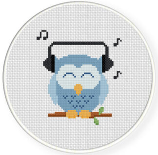 Music Lover Owl Cross Stitch Pattern