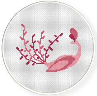 Charts Club Members Only: Pink Peacock Cross Stitch Pattern