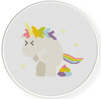 Pooping Unicorn Cross Stitch Pattern