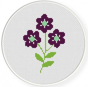 Charts Club Members Only: Purple Flowers Cross Stitch Pattern – Daily ...