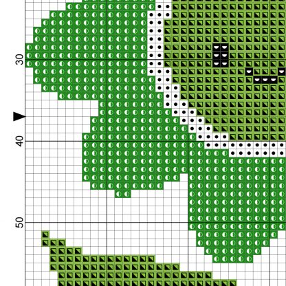 Charts Club Members Only: Smiling Green Flower Cross Stitch Pattern ...