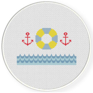 Anchor And Floaties Cross Stitch Pattern