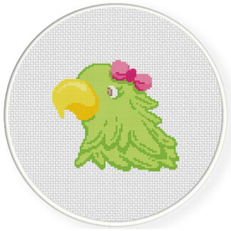 Charts Club Members Only: Cute Parrot Girl Cross Stitch Pattern