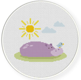 Charts Club Members Only: Hippo in the Sun Cross Stitch Pattern