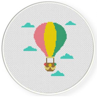 Hot Air Balloon In The Sky Cross Stitch Pattern – Daily Cross Stitch