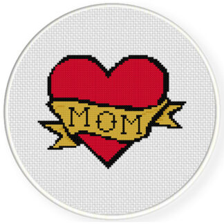 I Love Mom Cross Stitch Pattern