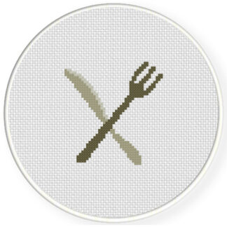 Knife and Fork Cross Stitch Pattern