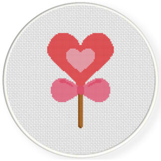 Charts Club Members Only: Lollipop Heart Cross Stitch Pattern