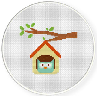 Owl Home Cross Stitch Pattern