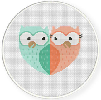 Owl Sweethearts Cross Stitch Pattern
