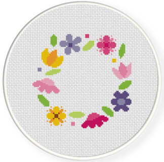 Spring Wreath Cross Stitch Pattern