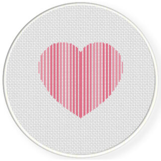 Striped Heart Cross Stitch Pattern