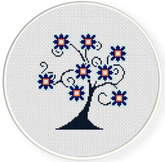 Charts Club Members Only: Swirly Tree Cross Stitch Pattern