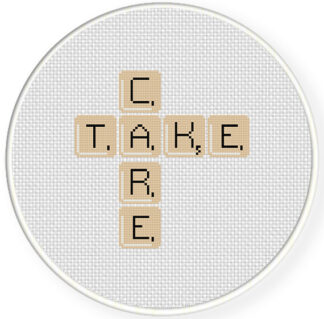 Take Care Word Game Cross Stitch Pattern