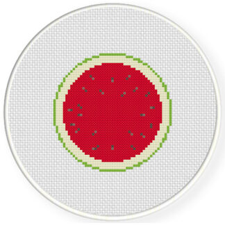 Watermelon Slice Cross Stitch Pattern
