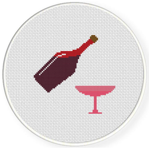 Charts Club Members Only: Wine and Glass Cross Stitch Pattern – Daily Cross  Stitch