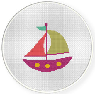 Charts Club Members Only: Cute Boat Cross Stitch Pattern