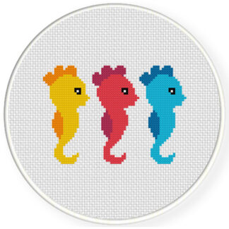 Cute Seahorses Cross Stitch Pattern