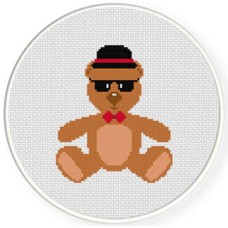 Hippie Bear Cross Stitch Pattern