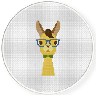 Hipster Llama Cross Stitch Pattern