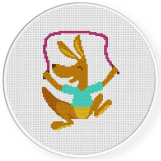 Charts Club Members Only: Jump Rope Kangaroo Cross Stitch Pattern