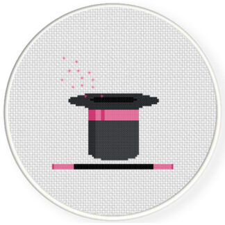 Magic Wand and Hat Cross Stitch Pattern