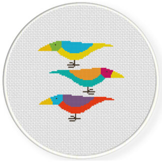 Paradise Colorful Birds Cross Stitch Pattern