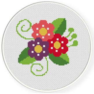 Charts Club Members Only: Pretty Flowers Cross Stitch Pattern – Daily ...