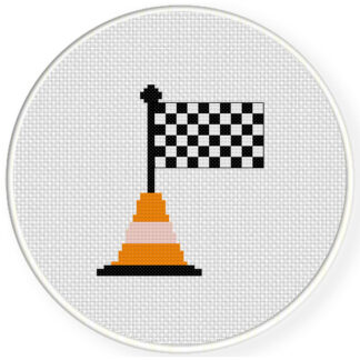 Racing Flag in cone Cross Stitch Pattern