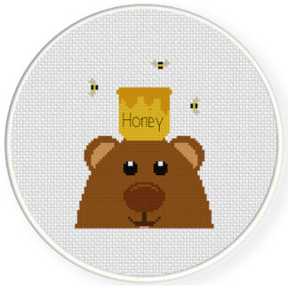 Bear Loves Honey Cross Stitch Pattern