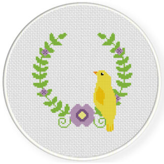 Charts Club Members Only: Bird Laurel Cross Stitch Pattern