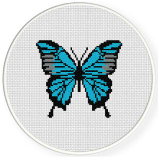 Charts Club Members Only: Blue Butterfly Cross Stitch Pattern