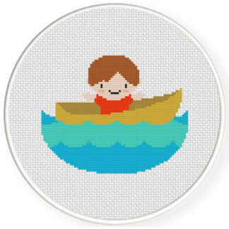 Charts Club Members Only: Boy On A Boat Cross Stitch Pattern
