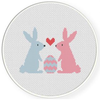 Bunnies And Egg Cross Stitch Pattern – Daily Cross Stitch