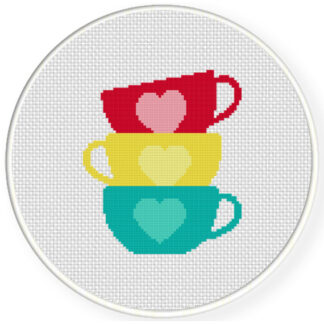 Cup Stack Cross Stitch Pattern