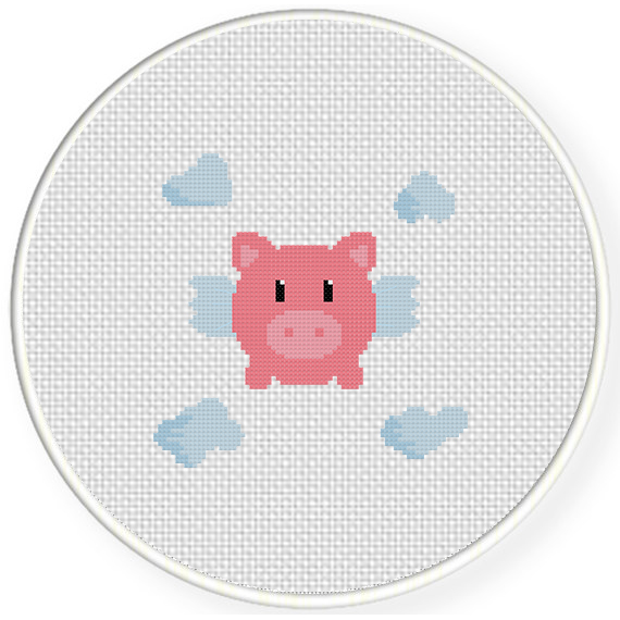 Piggy in the Middle Cross Stitch Pattern Piglet Pig Mini -  in