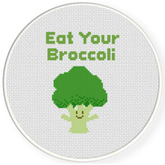 Eat Your Broccoli Cross Stitch Pattern