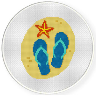 Flipflops On The Sand Cross Stitch Pattern