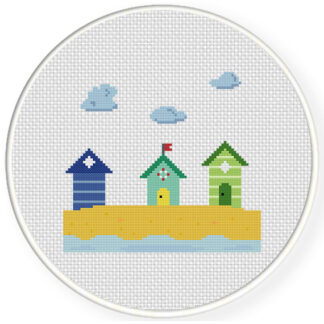 Fun Beach Houses Cross Stitch Pattern