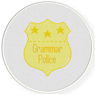 Grammar Police Cross Stitch Pattern