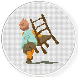 Charts Club Members Only: Kid And A Chair Cross Stitch Pattern