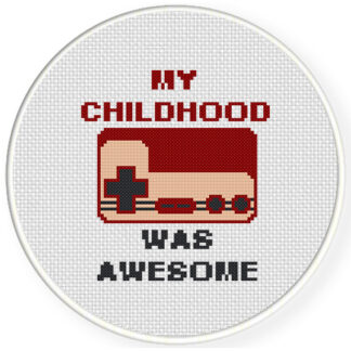 Charts Club Members Only: My Childhood Was Awesome Cross Stitch Pattern