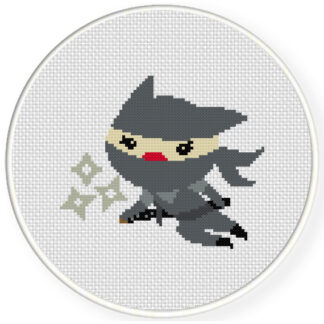 Ninja Cat Cross Stitch Pattern