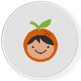 Orange Fruit Boy Cross Stitch Pattern