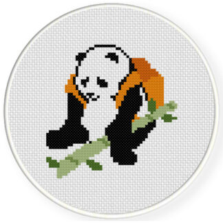 Panda With Bamboo Cross Stitch Pattern