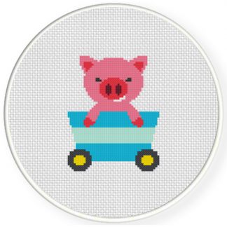 Pig Cart Cross Stitch Pattern – Daily Cross Stitch