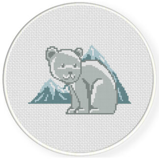 Polar Bears And Mountains Cross Stitch Pattern