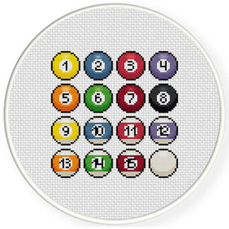 Charts Club Members Only: Billiard Balls Cross Stitch Pattern